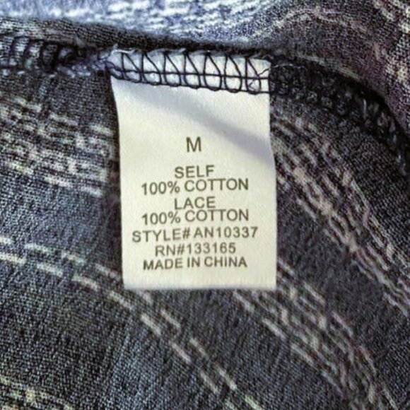 Blue Rain Navy Striped Peasant Blouse M: Boho Fringe, Criss-Cross Back, Cotton - Picture 6 of 9